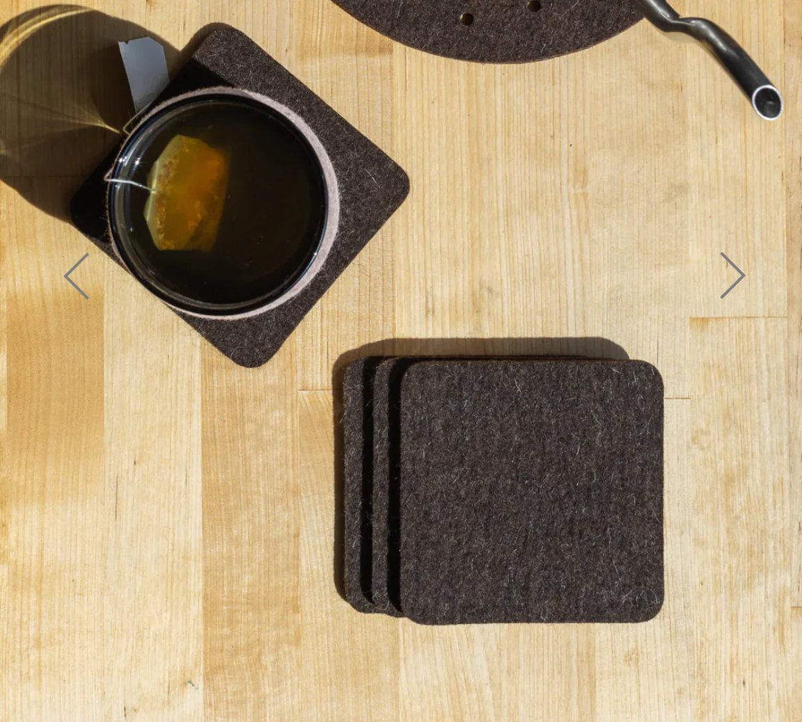 Graf Lantz Bierfilzl Merino Wool Square Felt Coaster – Chocolate – 4pk - Image 3