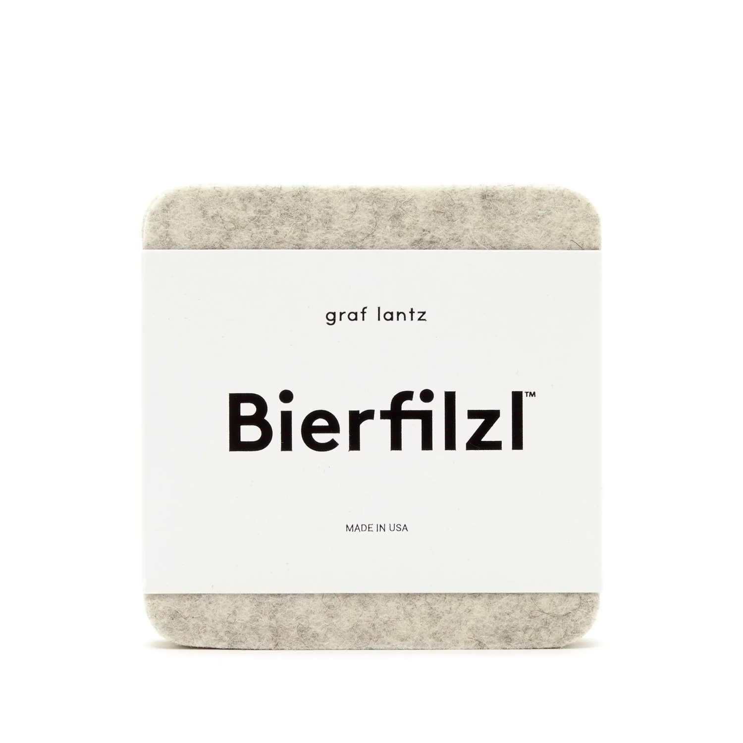 Graf Lantz Bierfilzl Square Felt Coaster – Heather White – 4pk - Image 2