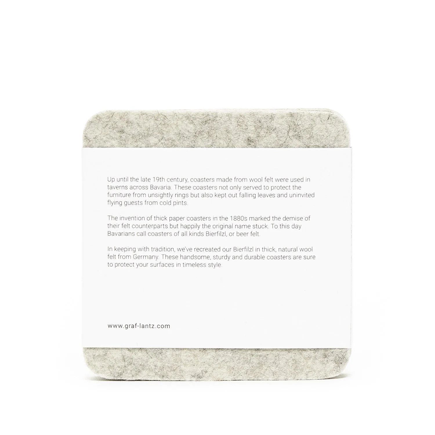 Graf Lantz Bierfilzl Square Felt Coaster – Heather White – 4pk - Image 3