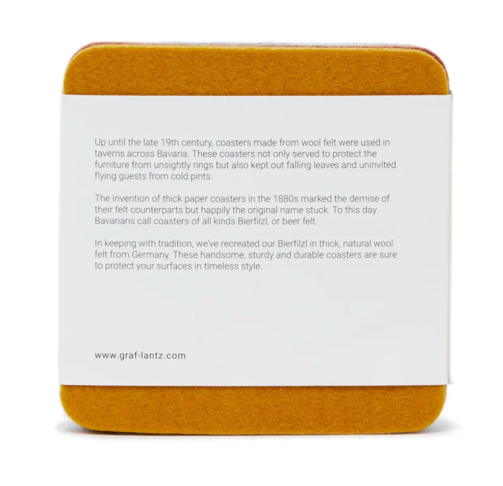 Graf Lantz Bierfilzl Square Felt Coaster – Ikebana – 4pk - Image 4