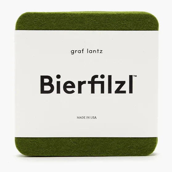 Graf Lantz Bierfilzl Square Felt Coaster – Loden Green – 4pk - Image 2