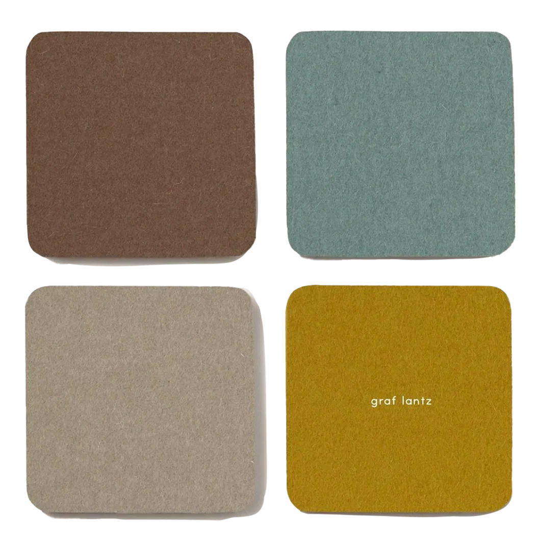 Graf Lantz Bierfilzl Square Felt Coaster – London Fog – 4pk