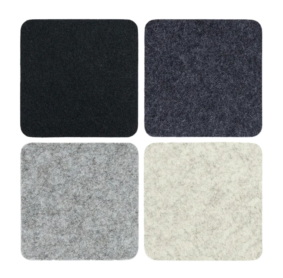 Graf Lantz Bierfilzl Square Felt Coaster – Noir – 4pk