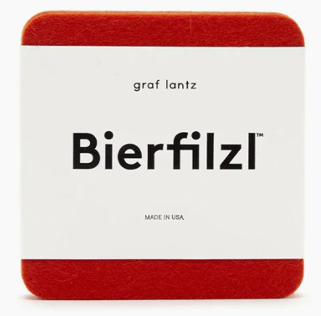 Graf Lantz Bierfilzl Square Felt Coaster – Orange – 4pk - Image 2