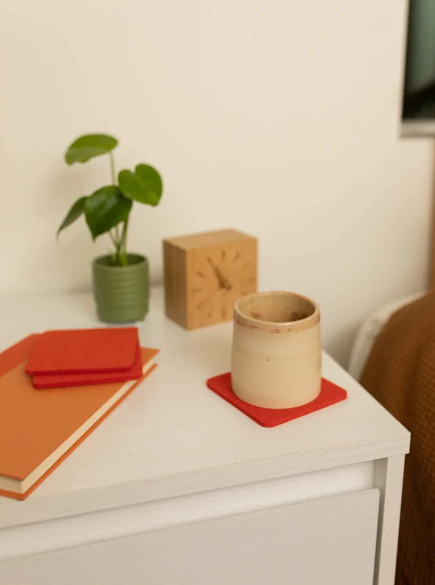 Graf Lantz Bierfilzl Square Felt Coaster – Orange – 4pk - Image 4