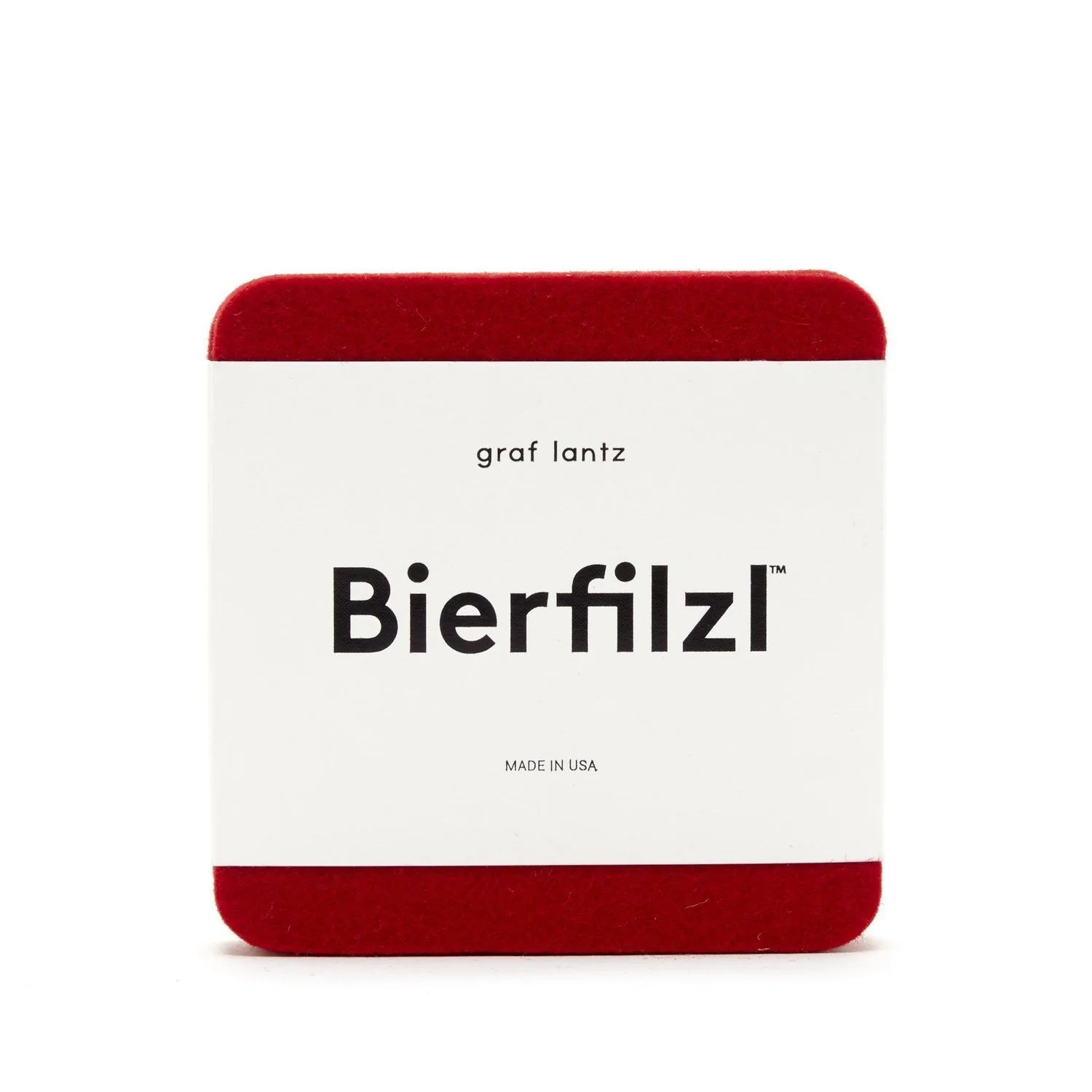 Graf Lantz Bierfilzl Square Felt Coaster – Red – 4pk - Image 2