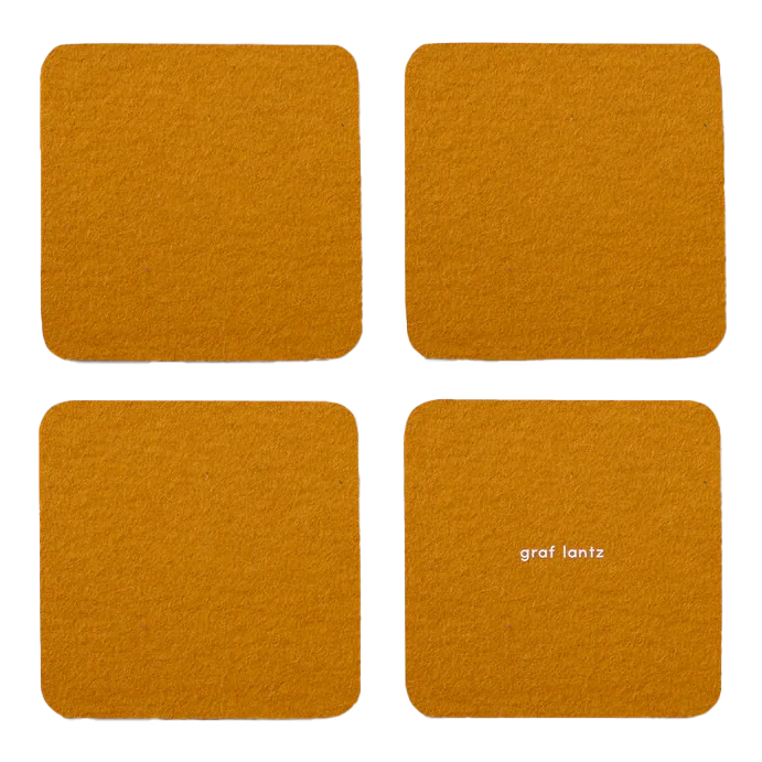 Graf Lantz Bierfilzl Square Felt Coaster – Tumeric – 4pk