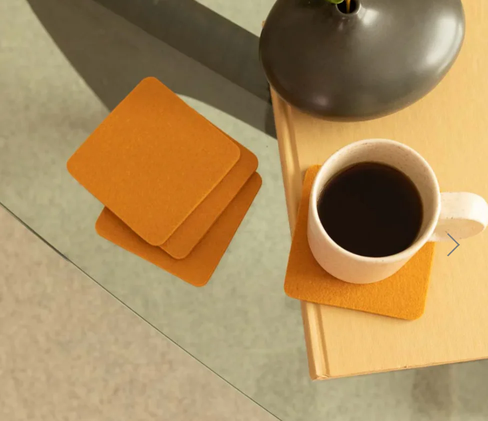 Graf Lantz Bierfilzl Square Felt Coaster – Tumeric – 4pk - Image 2