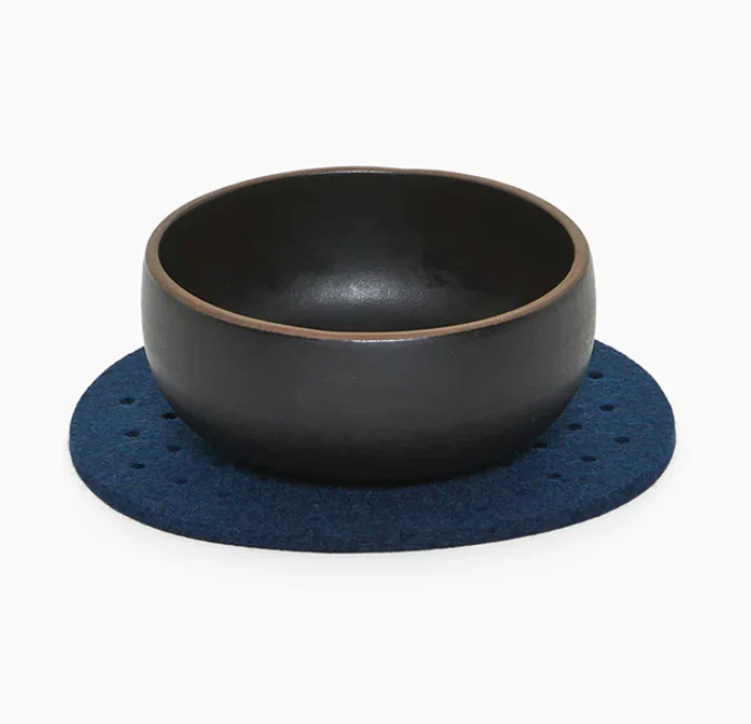 Graf Lantz Round Perforated Felt Trivet – Marine – 8" - Image 3
