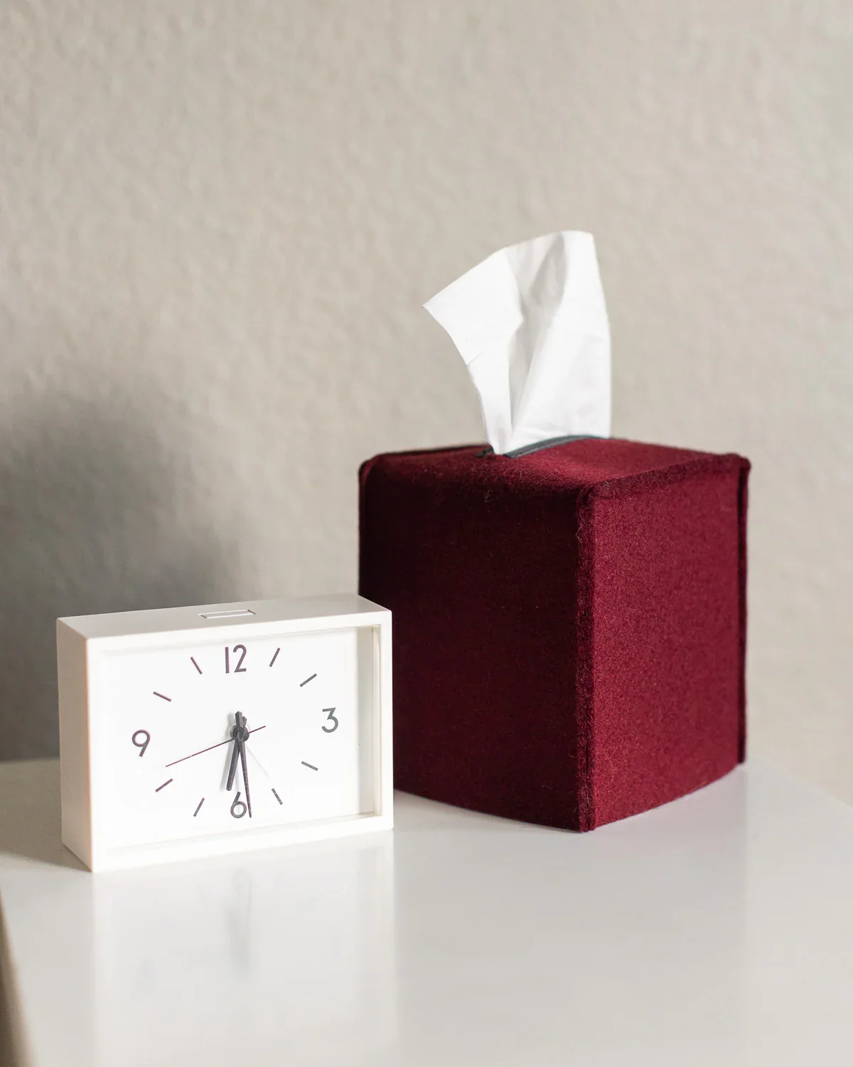 Graf Lantz Small Felt Tissue Box Cover – Burgundy - Image 3