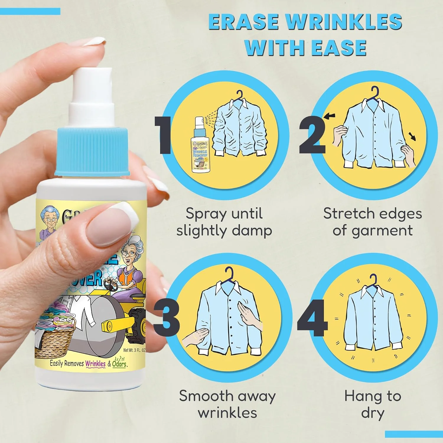 Grandma's Secret Wrinkle Remover Spray  – 3oz - Image 2
