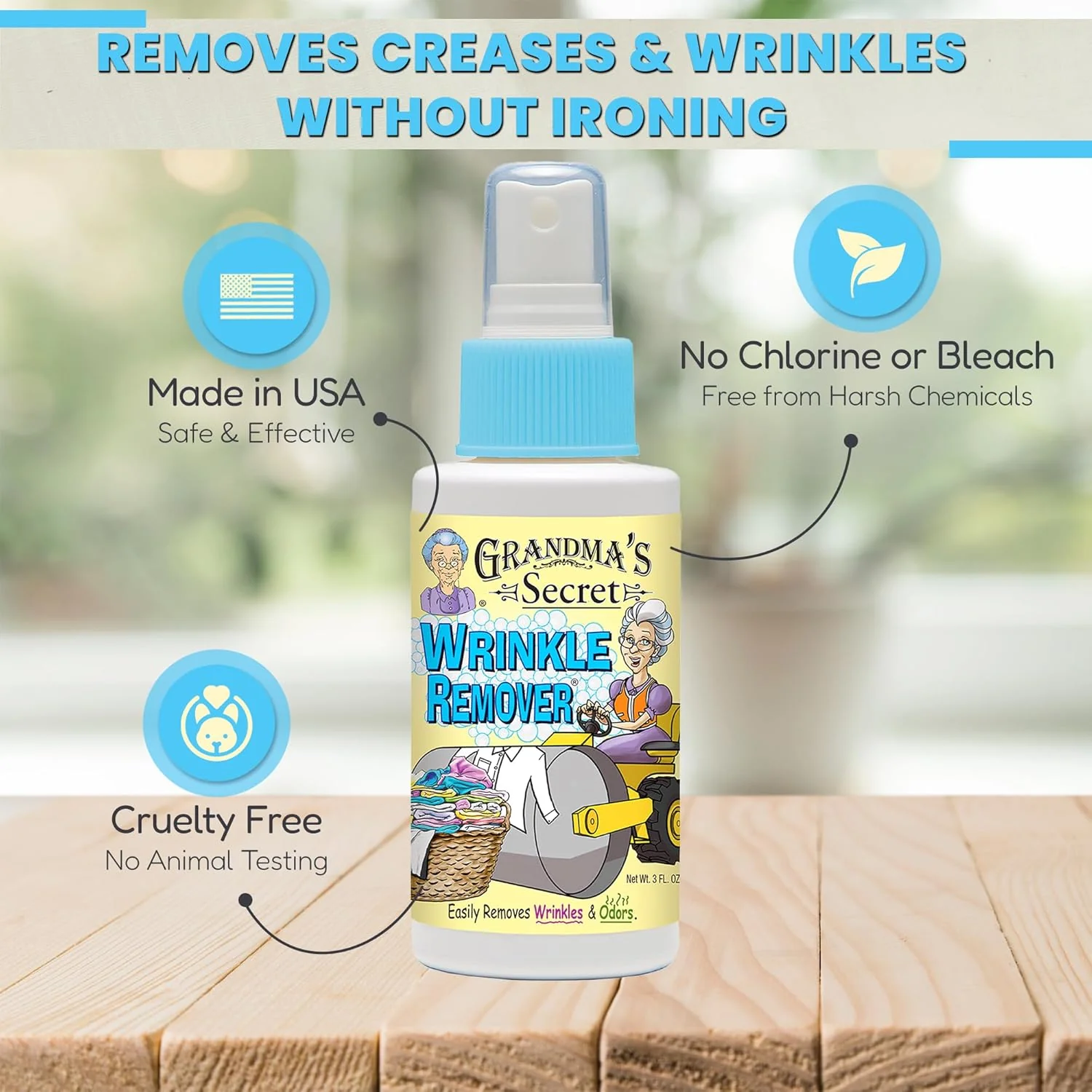 Grandma's Secret Wrinkle Remover Spray  – 3oz - Image 3