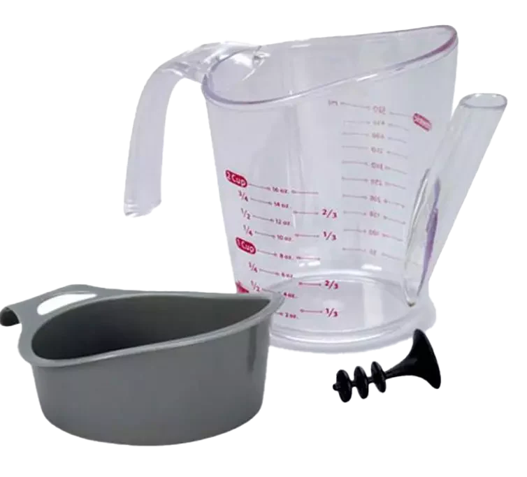 Gravy Fat Separator With Strainer & Stopper Set – 2 Cup