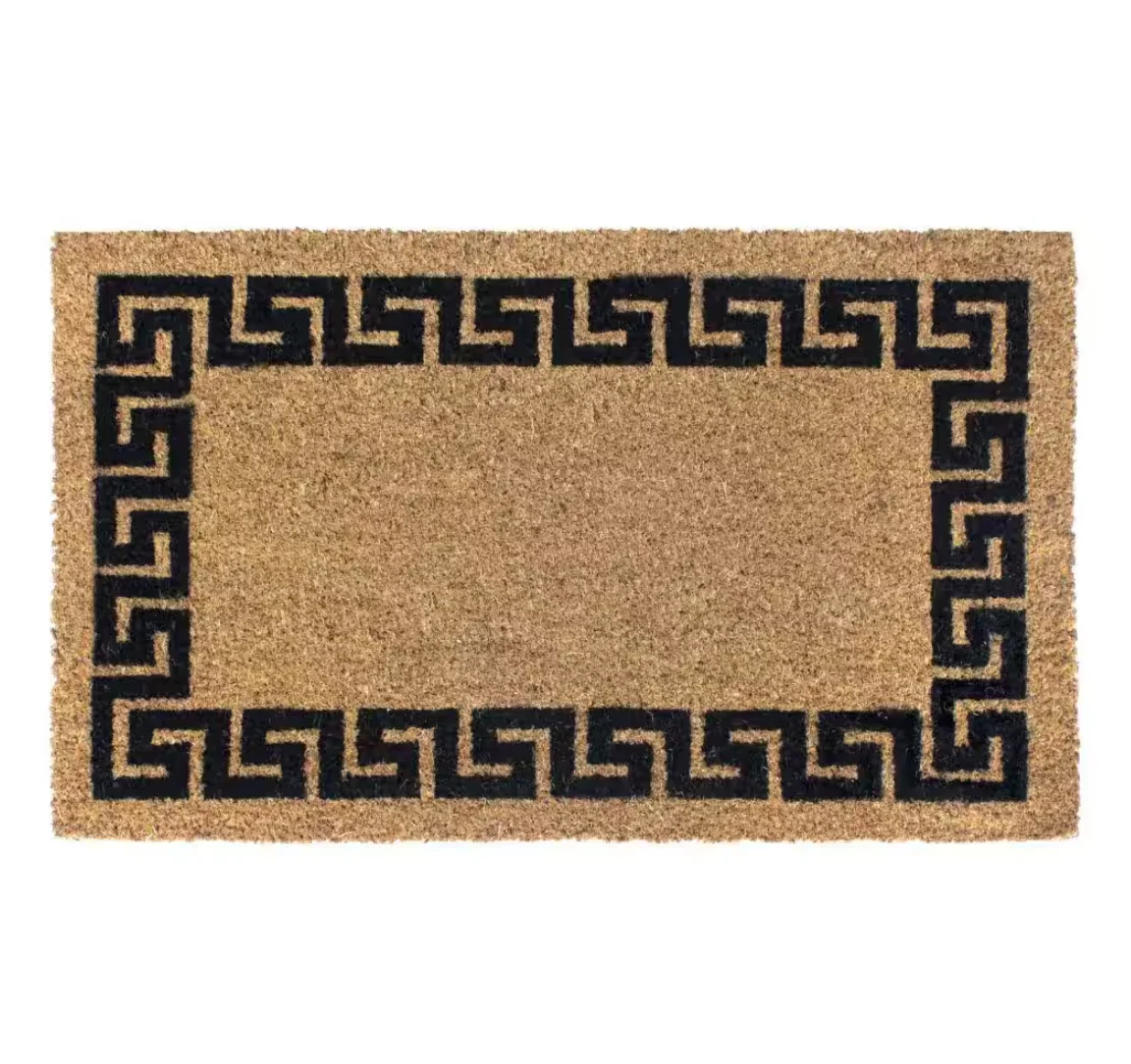 Greek Key Coir Vinyl Backed Door Mat – 18" x 30"