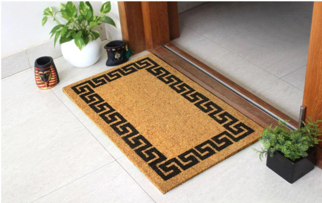 Greek Key Coir Vinyl Backed Door Mat – 18" x 30" - Image 2