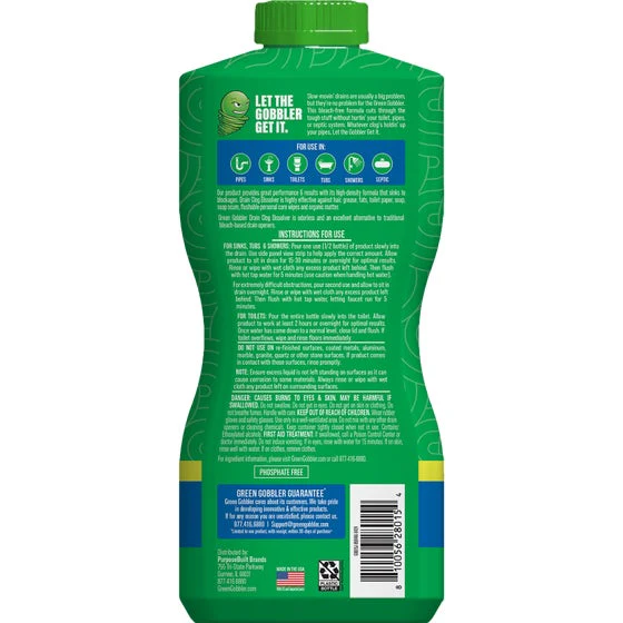 Green Gobbler Dissolve Drain Clog Remover, 31 oz - Image 2
