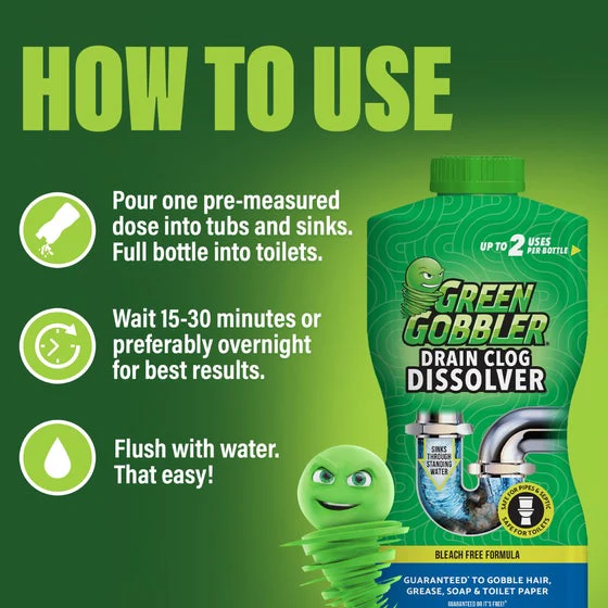 Green Gobbler Dissolve Drain Clog Remover, 31 oz - Image 5