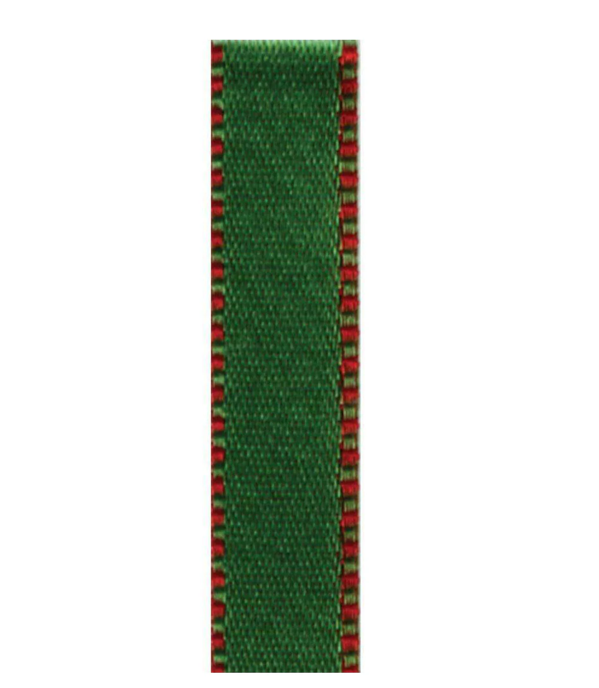 Green & Red Reversible Satin Unwired Ribbon – 0.5"w x 9 Yard Spool - Image 3