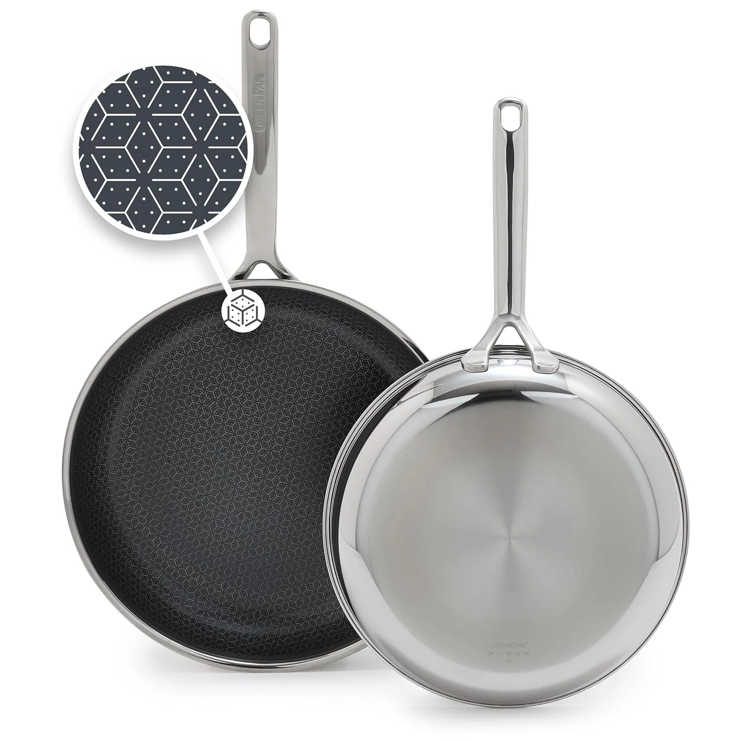 GreenPan Spectra Frying Pan Skillet – Hybrid Tri-Ply Stainless Steel Ceramic Nonstick – 10" & 12"