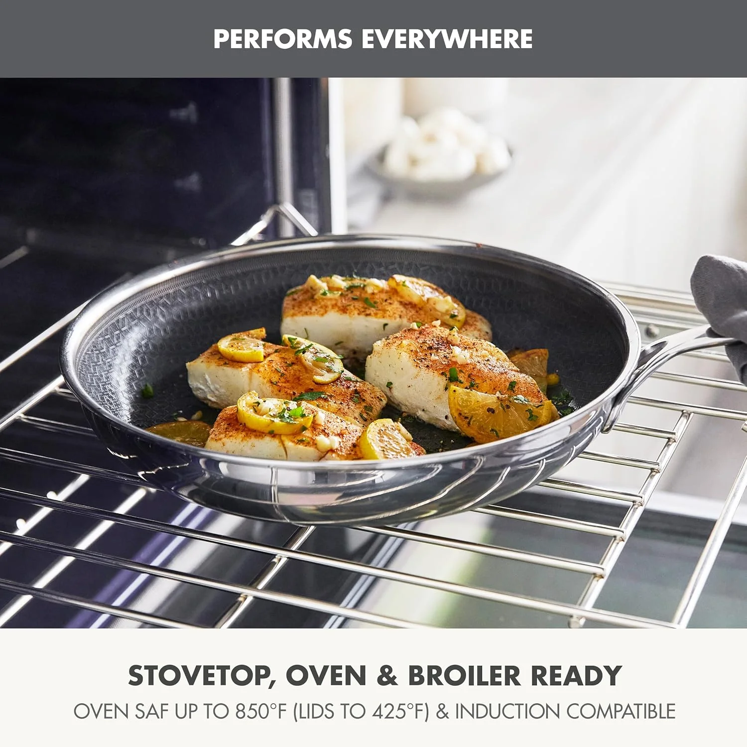 GreenPan Spectra Frying Pan Skillet – Hybrid Tri-Ply Stainless Steel Ceramic Nonstick – 10" & 12" - Image 3