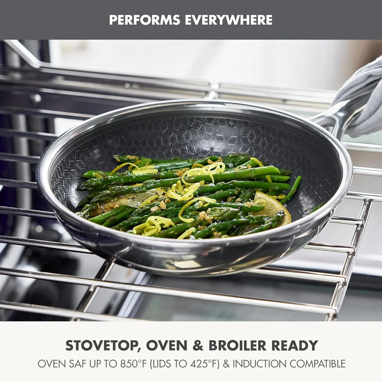 GreenPan Spectra Frying Pan Skillet – Hybrid Tri-Ply Stainless Steel Ceramic Nonstick – 8" - Image 3