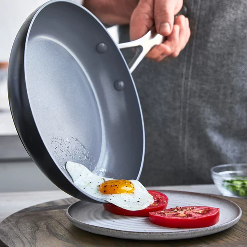 GreenPan Valencia Pro Ceramic Nonstick 8" and 10" Frypan Set - Image 4