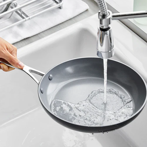 GreenPan Valencia Pro Ceramic Nonstick 8" and 10" Frypan Set - Image 5