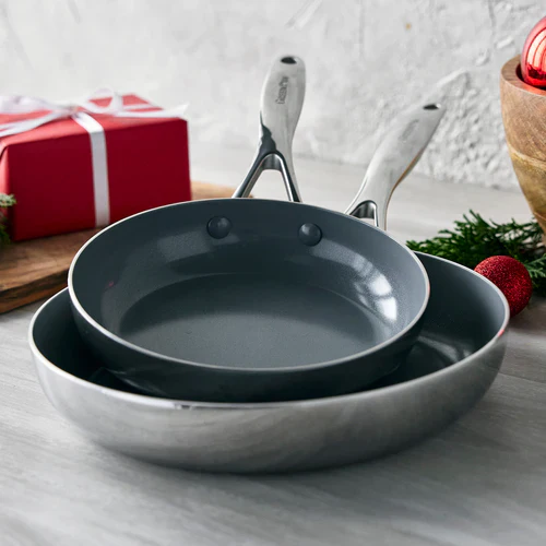 GreenPan Valencia Pro Ceramic Nonstick 8" and 10" Frypan Set - Image 6