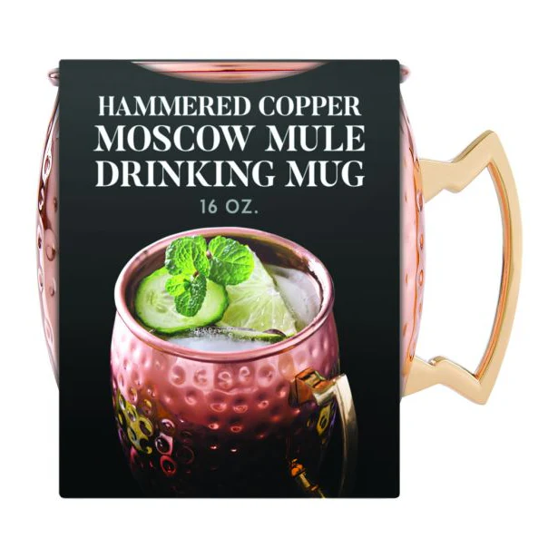 Hammered Copper Moscow Mule Drinking Mug – 16oz.