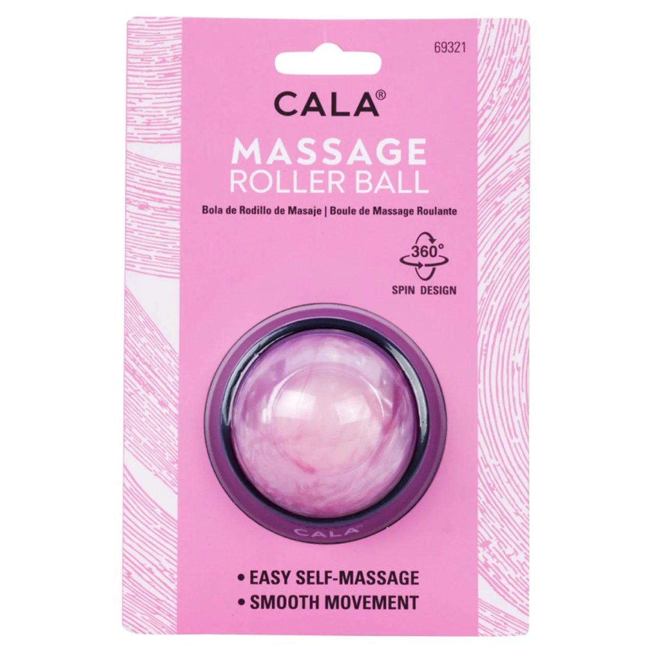 Hand Held Massage Roller Ball - Pink - Image 2