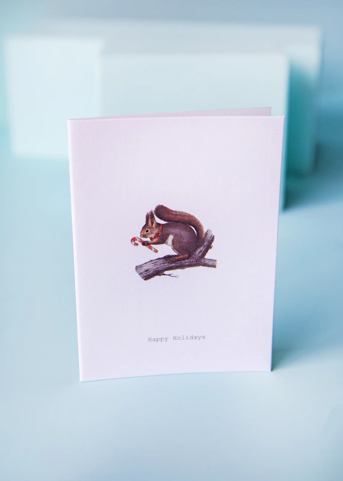 Happy Holidays Squirrel Glitter Greeting Card – 3.5" x 5" - Image 2
