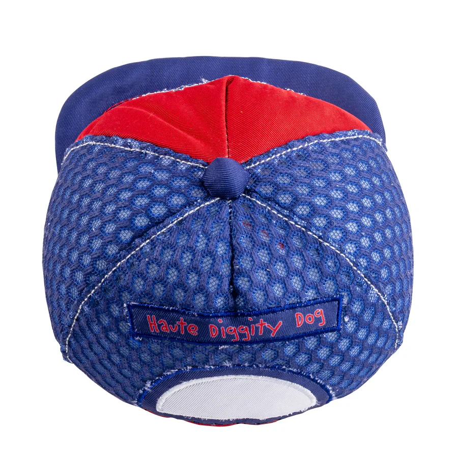 Haute Diggity Dog Designer Inspired Plush Dog Toy – All American Dog Club Trucker Hat - Image 2