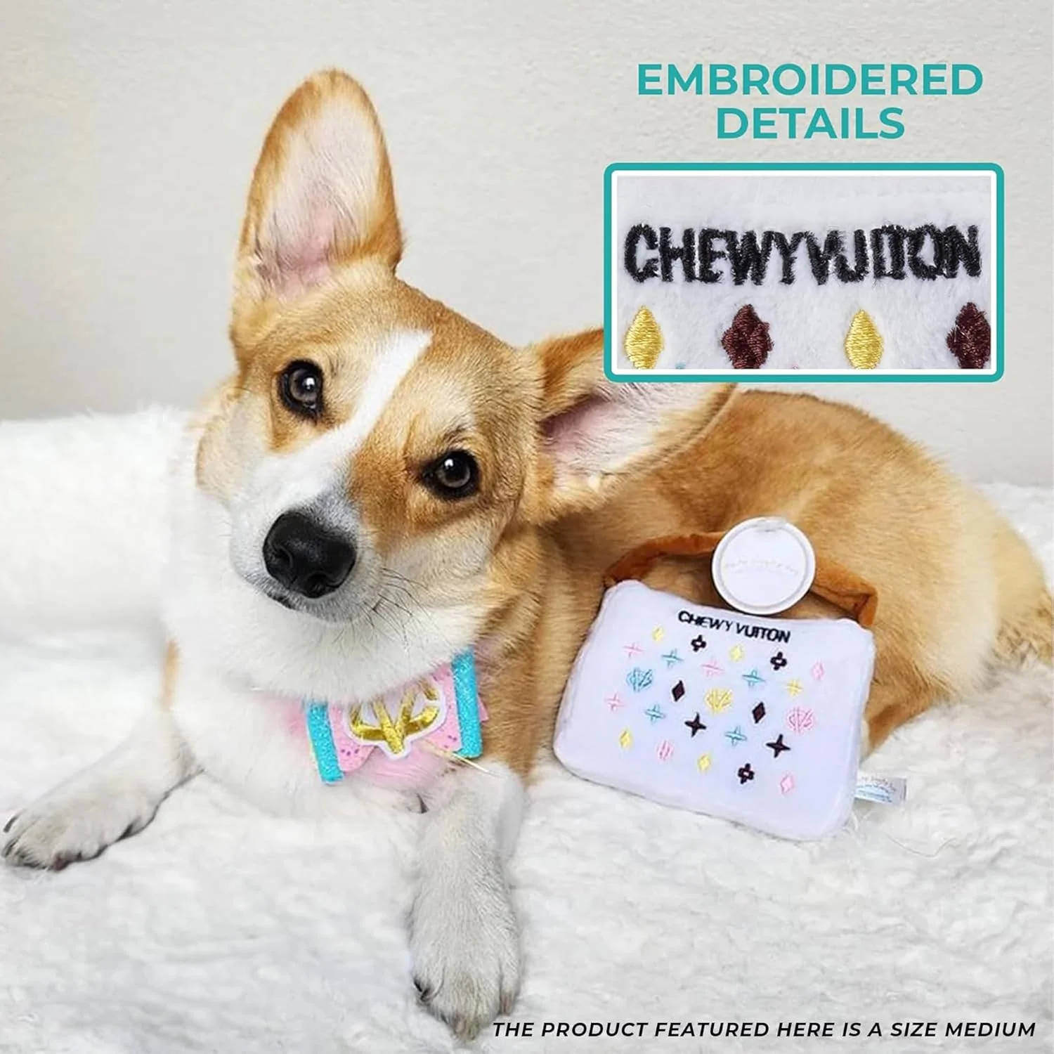 Haute Diggity Dog Designer Inspired Plush Dog Toy – Chewy Vuiton Handbag - Image 4