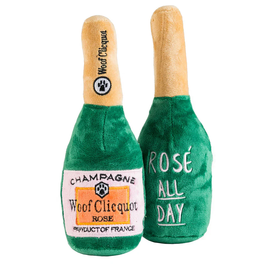 Haute Diggity Dog Designer Inspired Plush Dog Toy – Woof Clicquot Classic