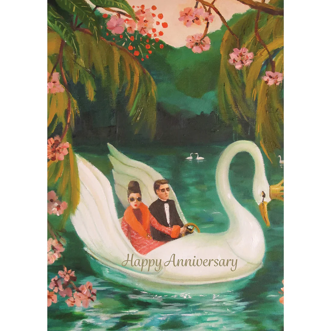 Hester & Cook Anniversary Greeting Card – Swan