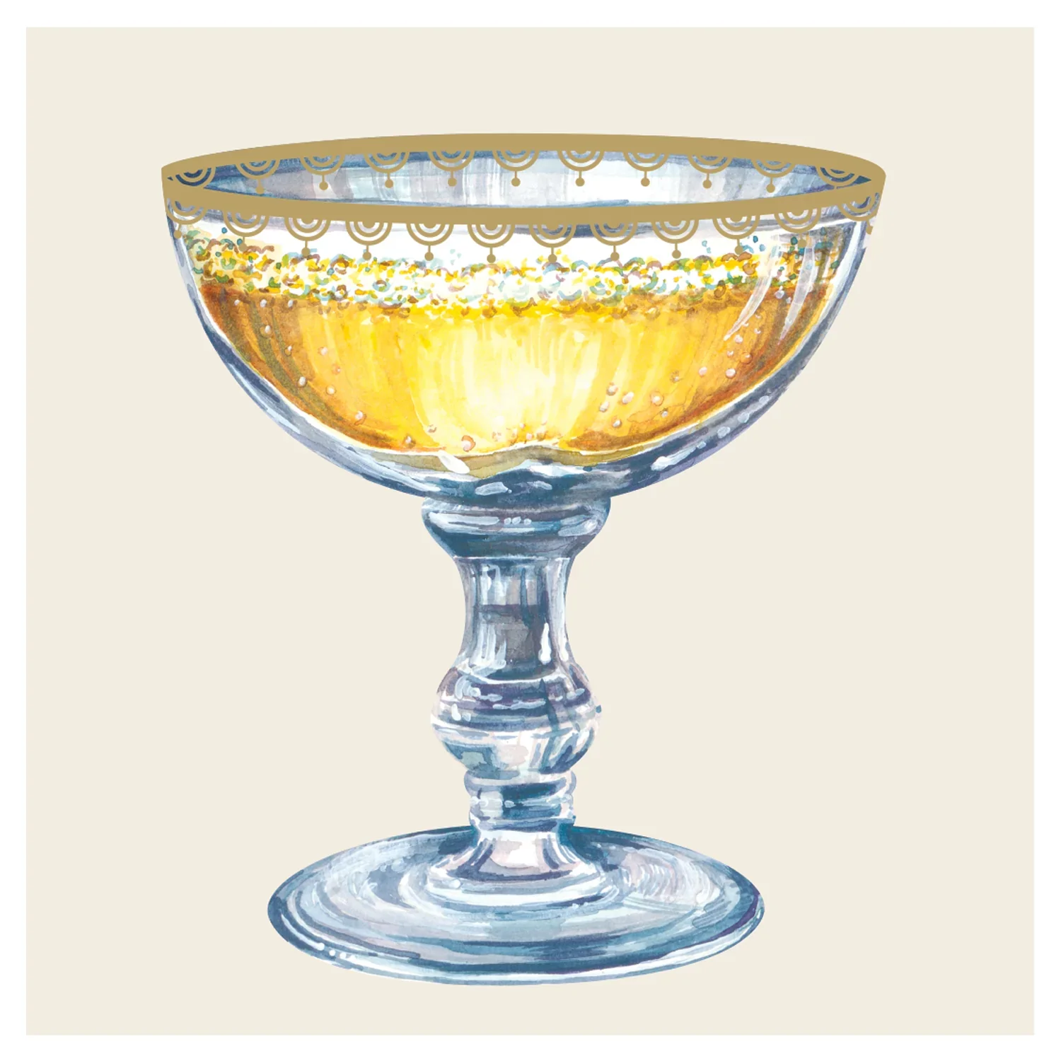 Hester & Cook Beverage Napkin – Champagne Coupe – 20pk