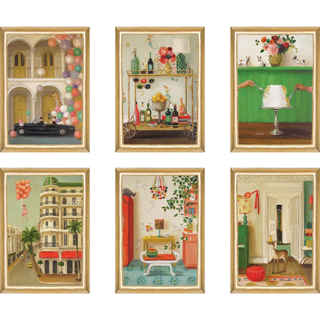 Hester & Cook Flat Note Boxed Cards – Fabulous Fête – Set of 6