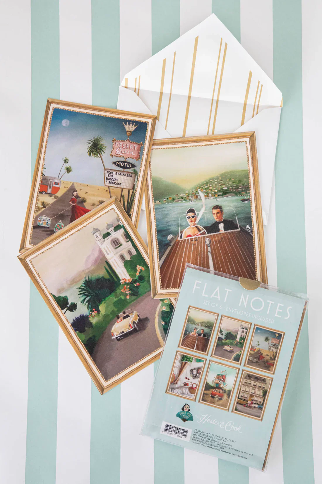 Hester & Cook Flat Note Boxed Cards – Jet Setter – Set of 6 - Image 9