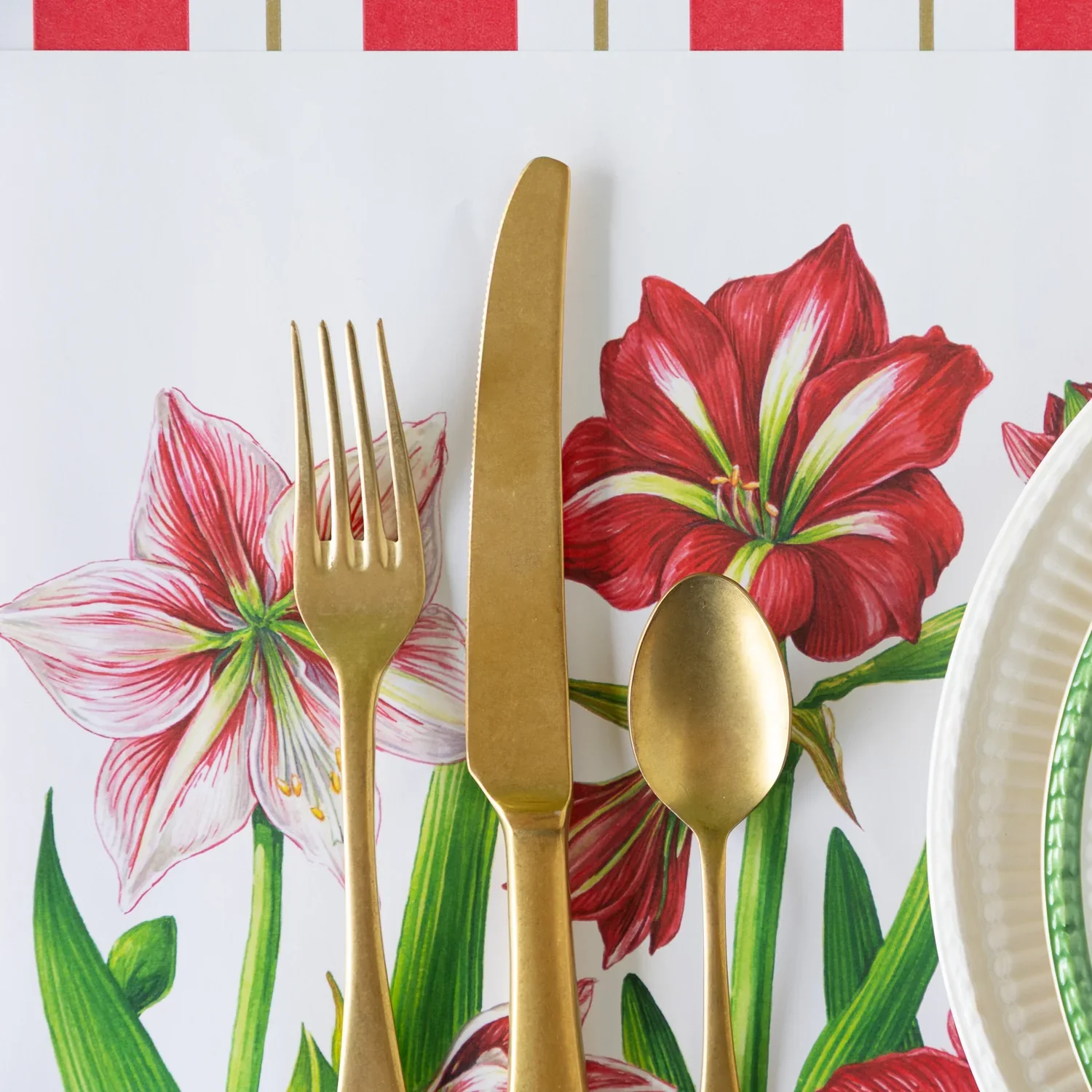 Hester & Cook Paper Placemats - Amaryllis Blooms – 18 Per Pack - Image 2