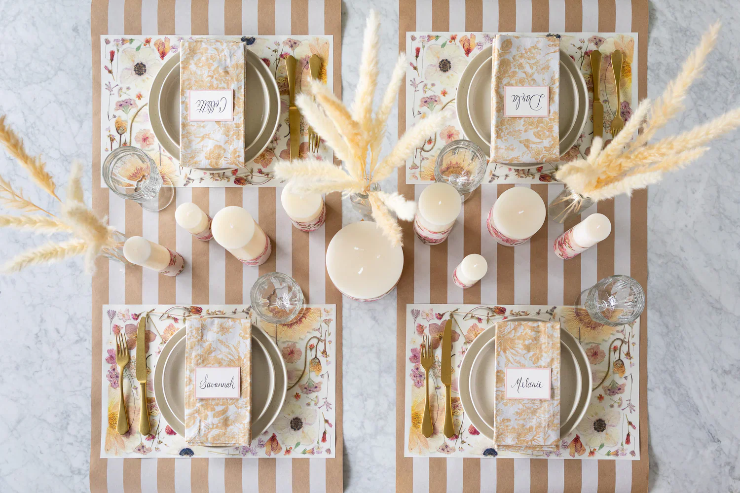 Hester & Cook Paper Placemats - Blush Pressed Petals – Pack of 18 - Image 3