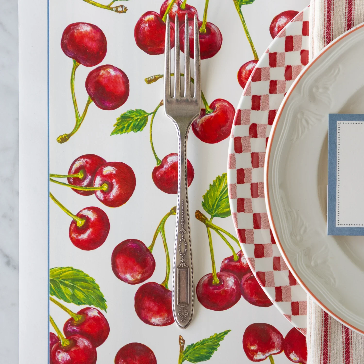 Hester & Cook Paper Placemats - Cherries – Pack of 18 - Image 2