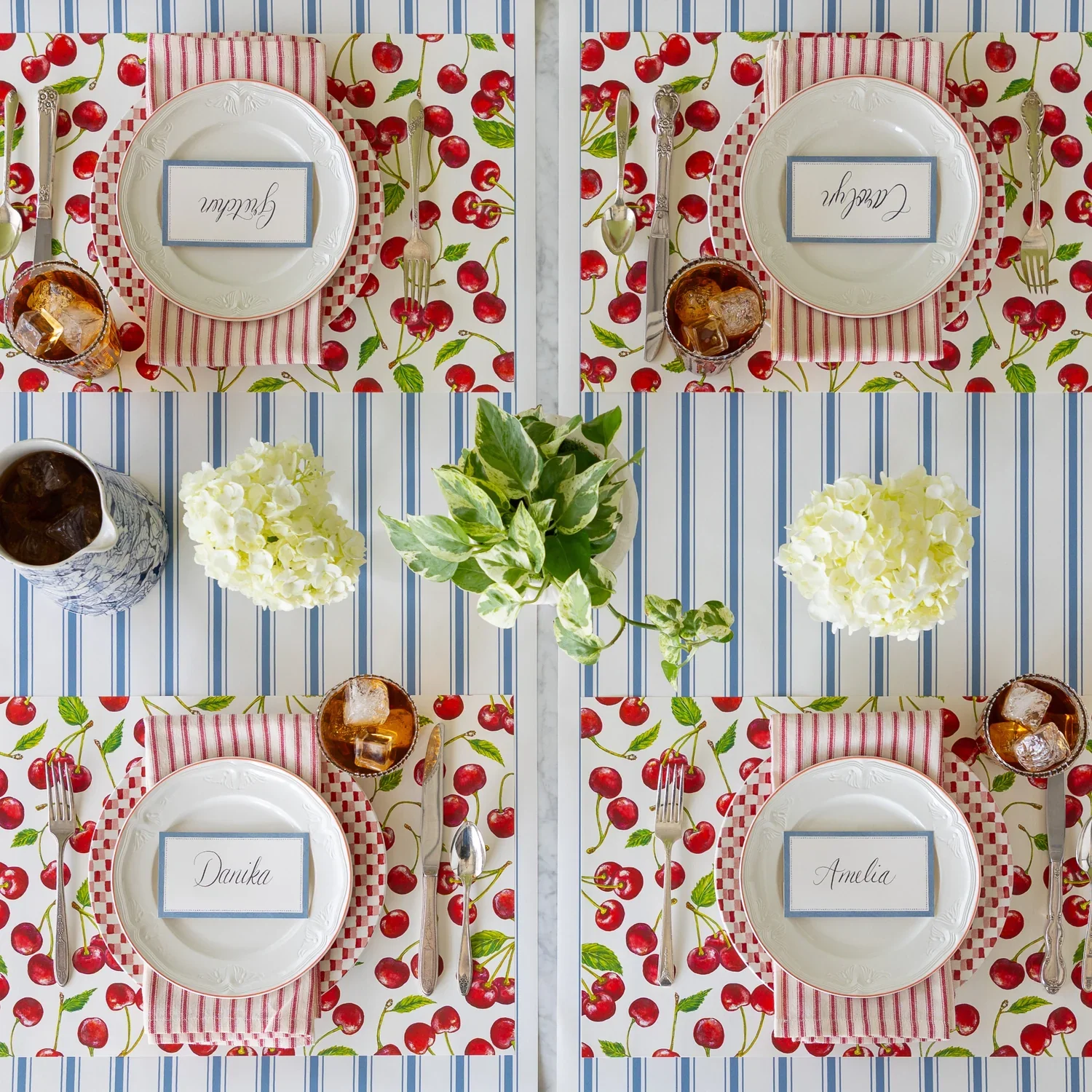 Hester & Cook Paper Placemats - Cherries – Pack of 18 - Image 3