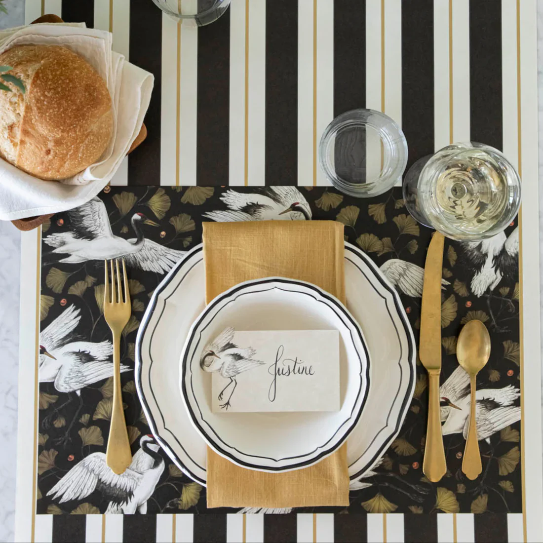 Hester & Cook Paper Placemats - Crane Dance – 18 Per Package - Image 2