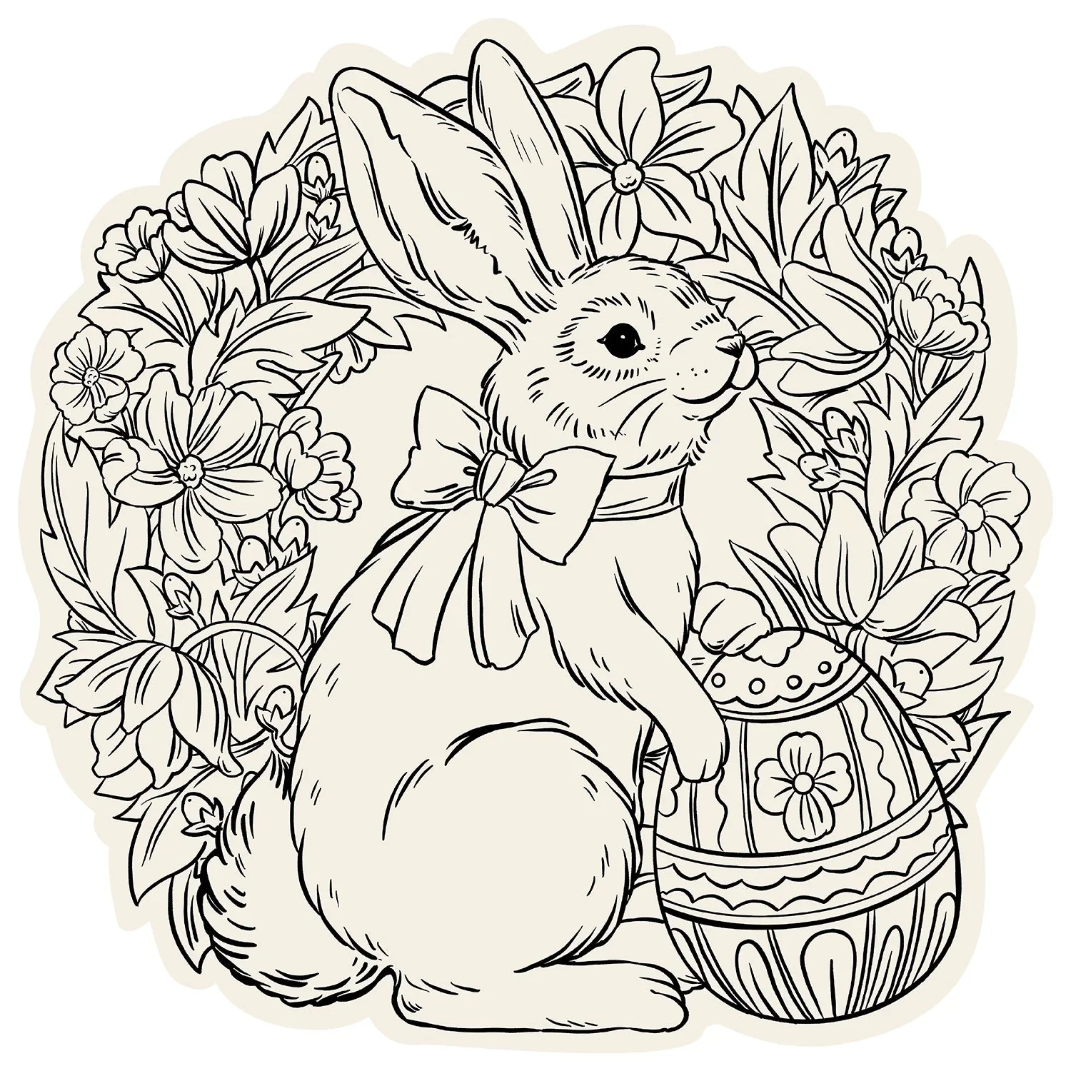 Hester & Cook Paper Placemats - Die-Cut Coloring Bunny Wreath – Pack of 12