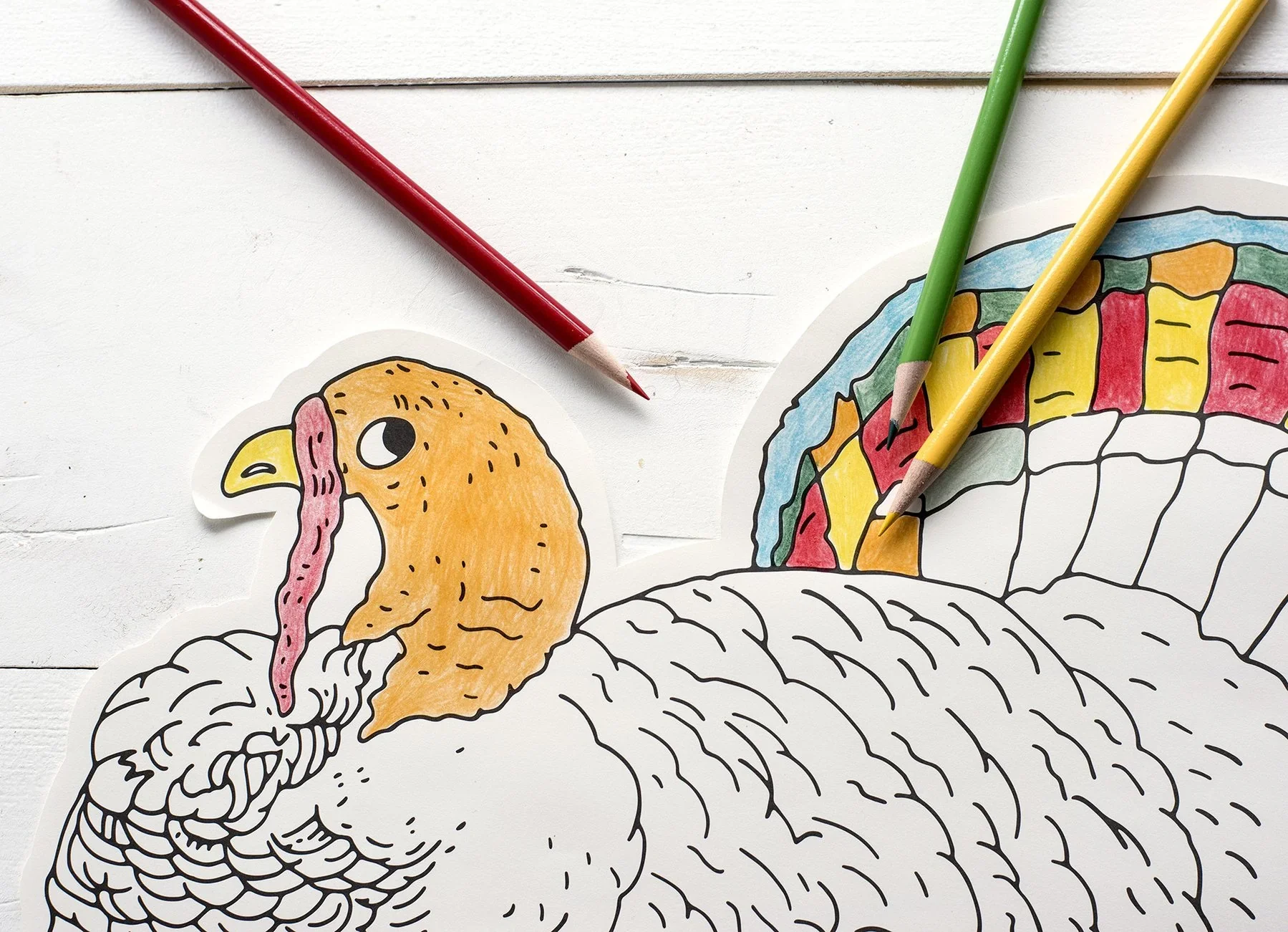 Hester & Cook Paper Placemats - Die-Cut Coloring Turkey Placemat – Pack of 12 - Image 2