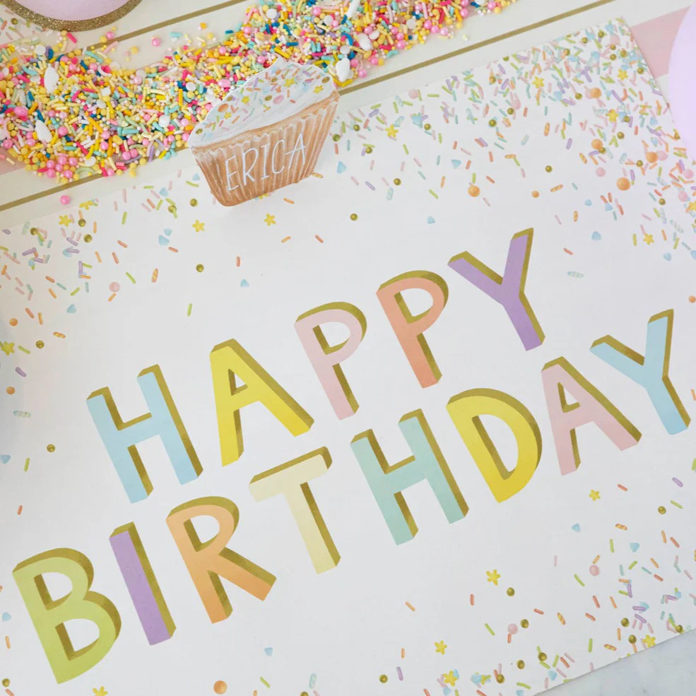 Hester & Cook Paper Placemats - Happy Birthday Sprinkles – 18 Per Package - Image 2
