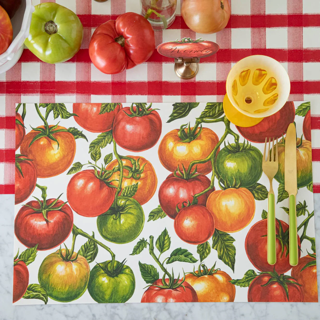 Hester & Cook Paper Placemats - Tomato Vine Placemat – Pack of 18 - Image 4