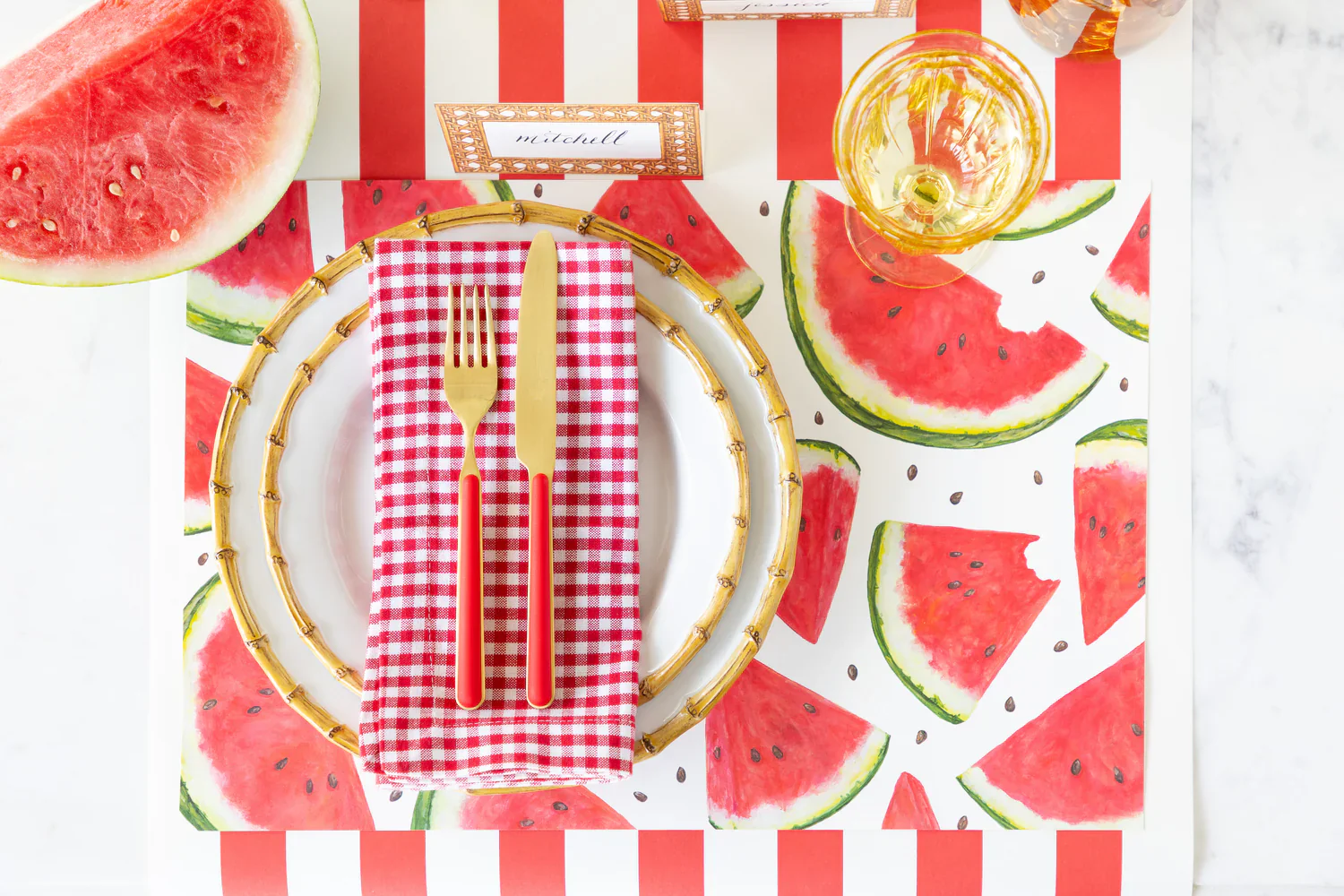 Hester & Cook Paper Placemats - Watermelon Picnic – Pack of 18 - Image 2