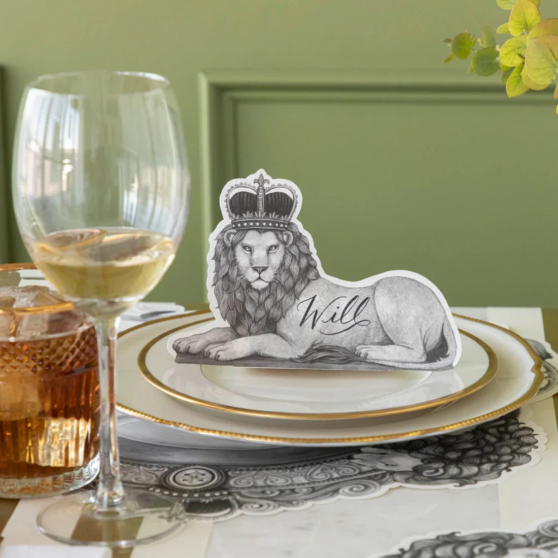 Hester & Cook Place Cards – Regal Lion - Set of 12 - Image 3