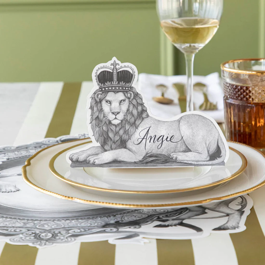 Hester & Cook Place Cards – Regal Lion - Set of 12 - Image 4